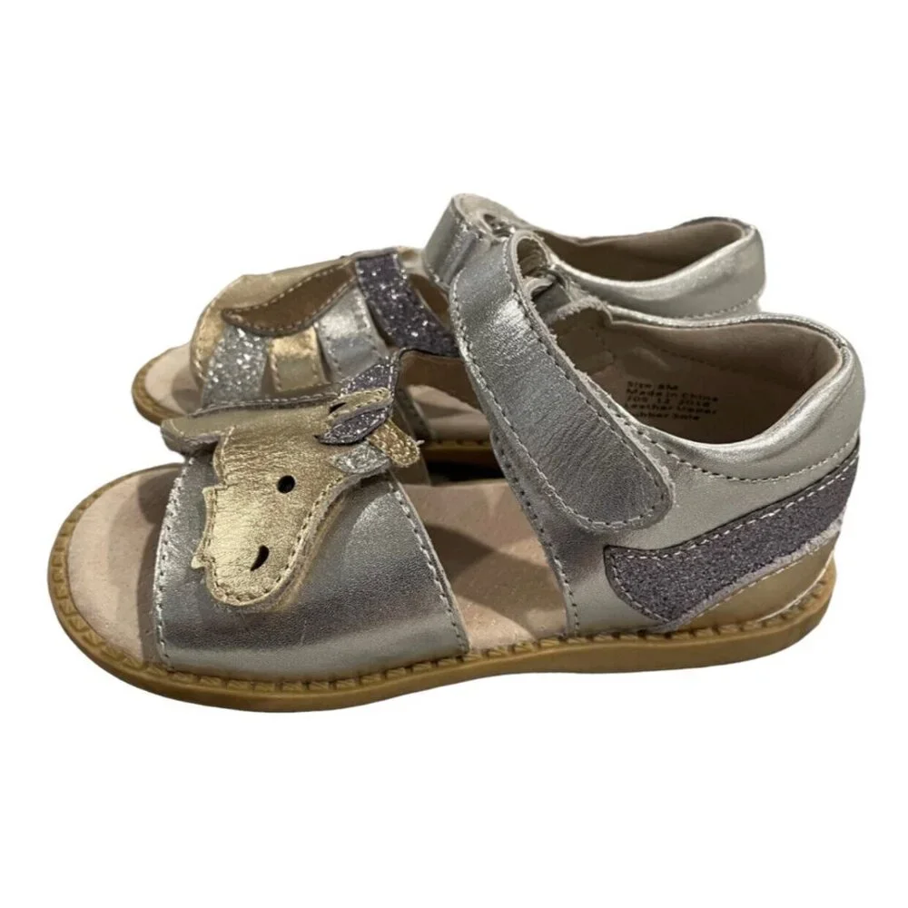 Livie & Luca 8M Metallic Leather Unicorn Sandals